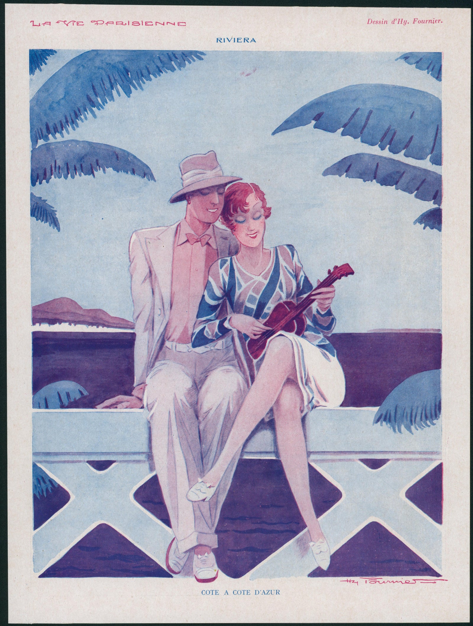 Riviera Melody- La Vie Parisienne - Authentic Vintage Illustration
