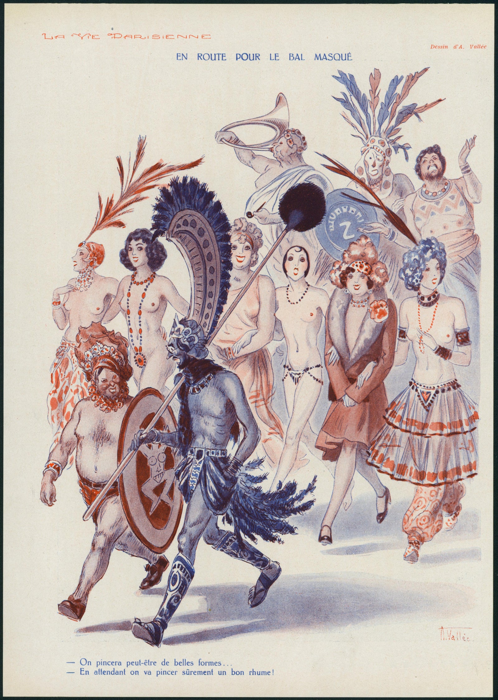 Masquerade of Mischief- La Vie Parisienne - Authentic Vintage Illustration
