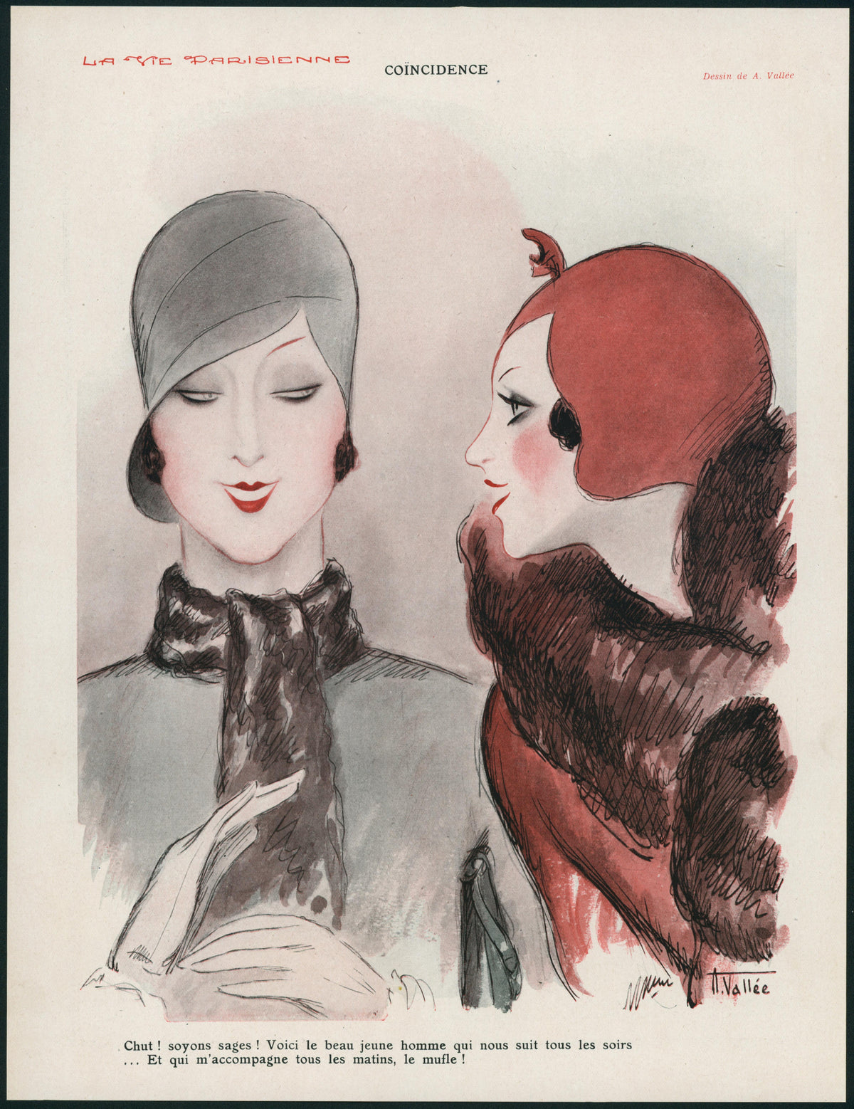 A Handsome Coincidence- La Vie Parisienne - Authentic Vintage Illustration