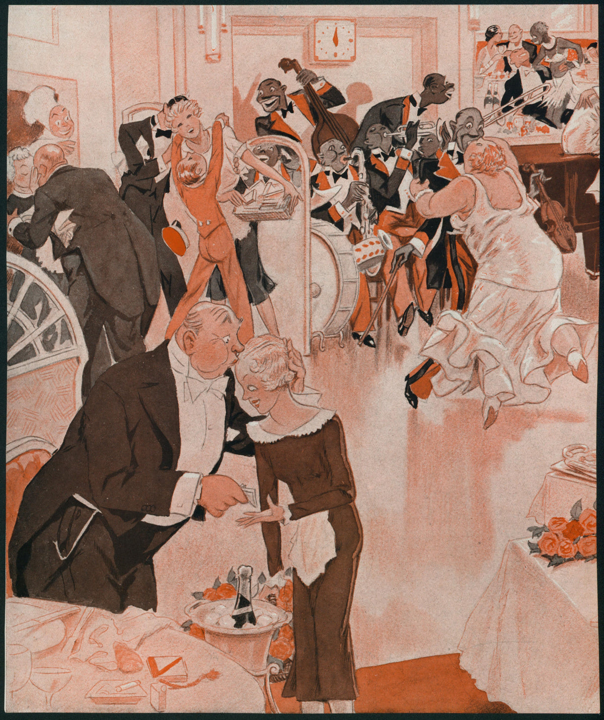 Drunk on the Night- La Vie Parisienne - Authentic Vintage Illustration