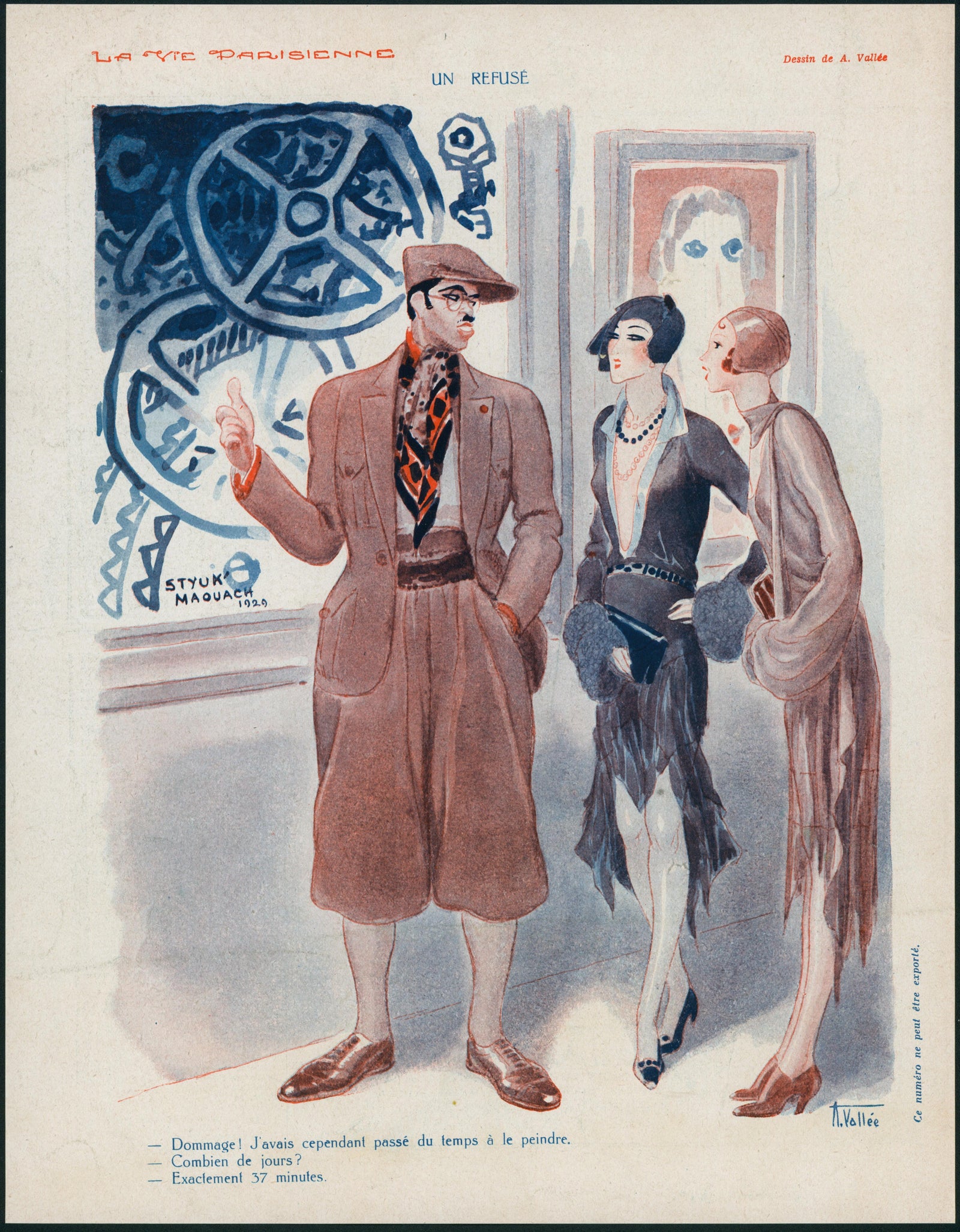 Too Busy Being Brilliant- La Vie Parisienne - Authentic Vintage Illustration