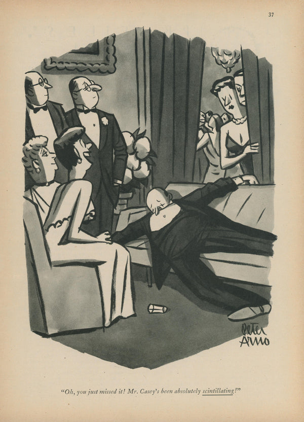 Man Down by Peter Arno - Authentic Vintage Illustration