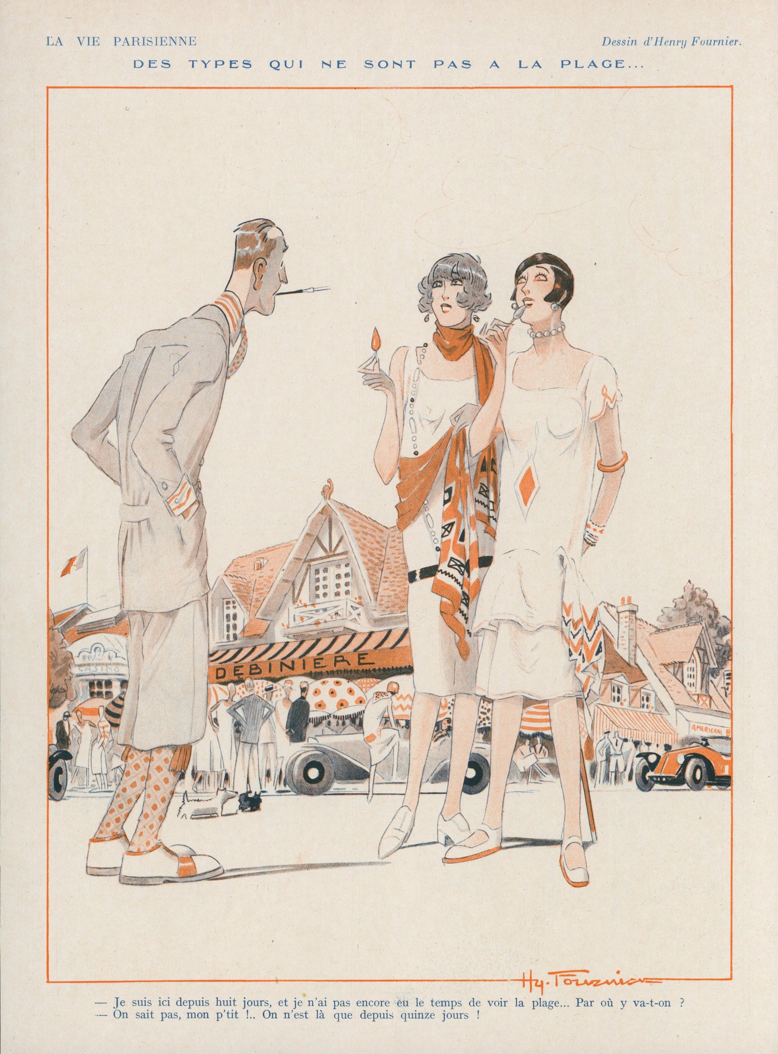 Not a Beach Guy- La Vie Parisienne - Authentic Vintage Illustration