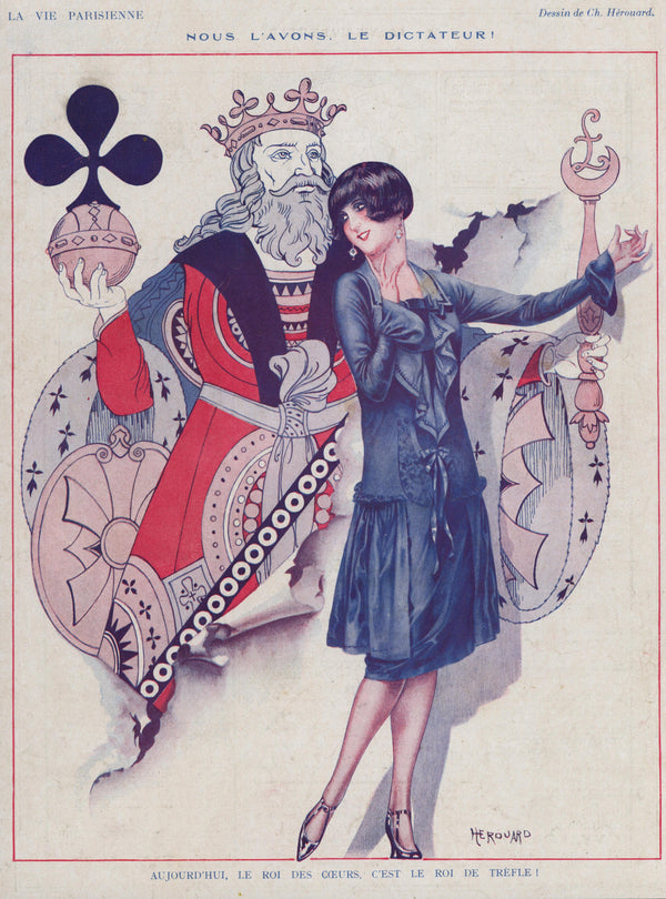 The King of Hearts- La Vie Parisienne - Authentic Vintage Illustration