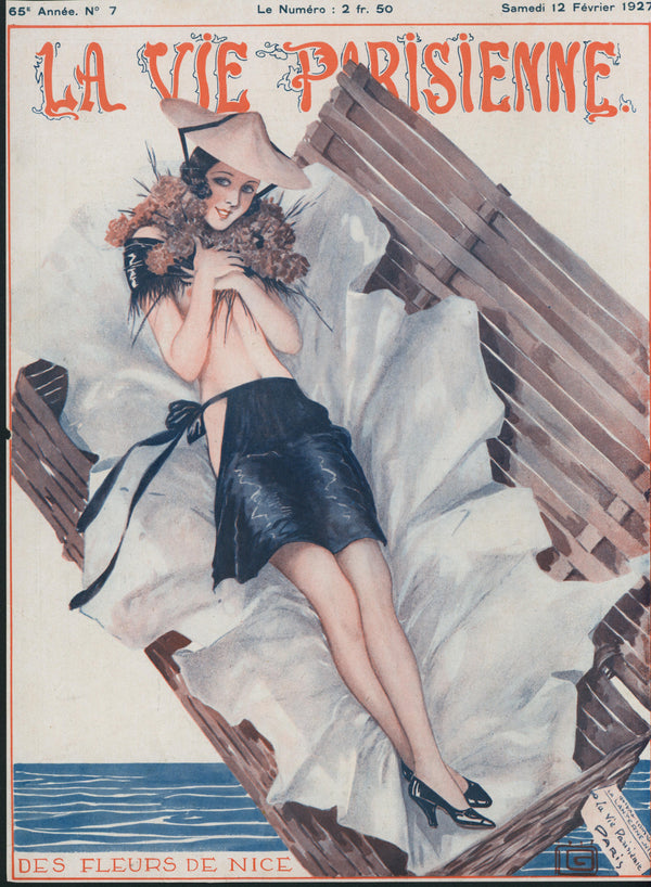 The Flower of Nice- La Vie Parisienne - Authentic Vintage Cover Art