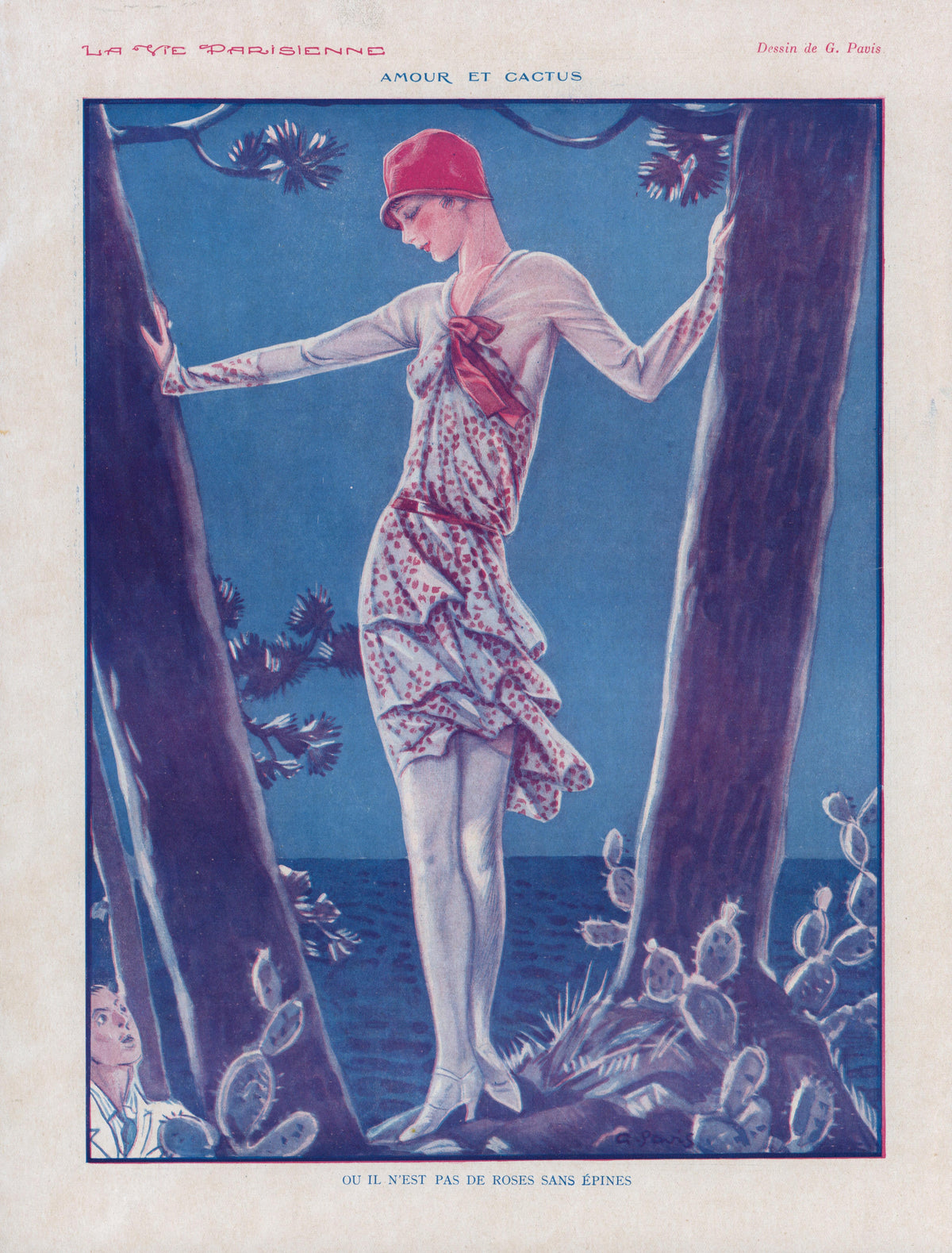 Love & Thorns- La Vie Parisienne - Original Vintage Illustration