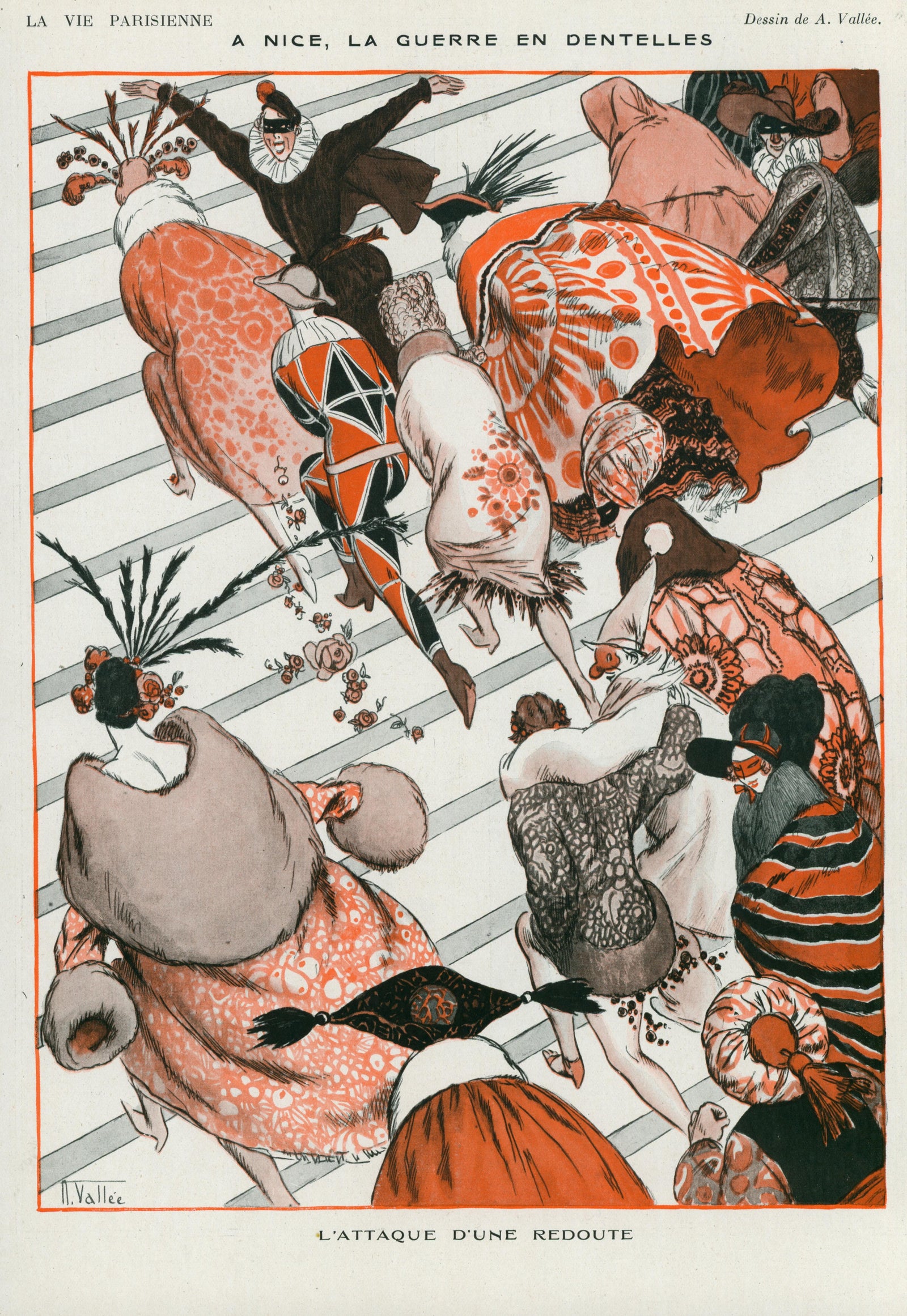 The Art of Retreat- La Vie Parisienne - Authentic Vintage Illustration