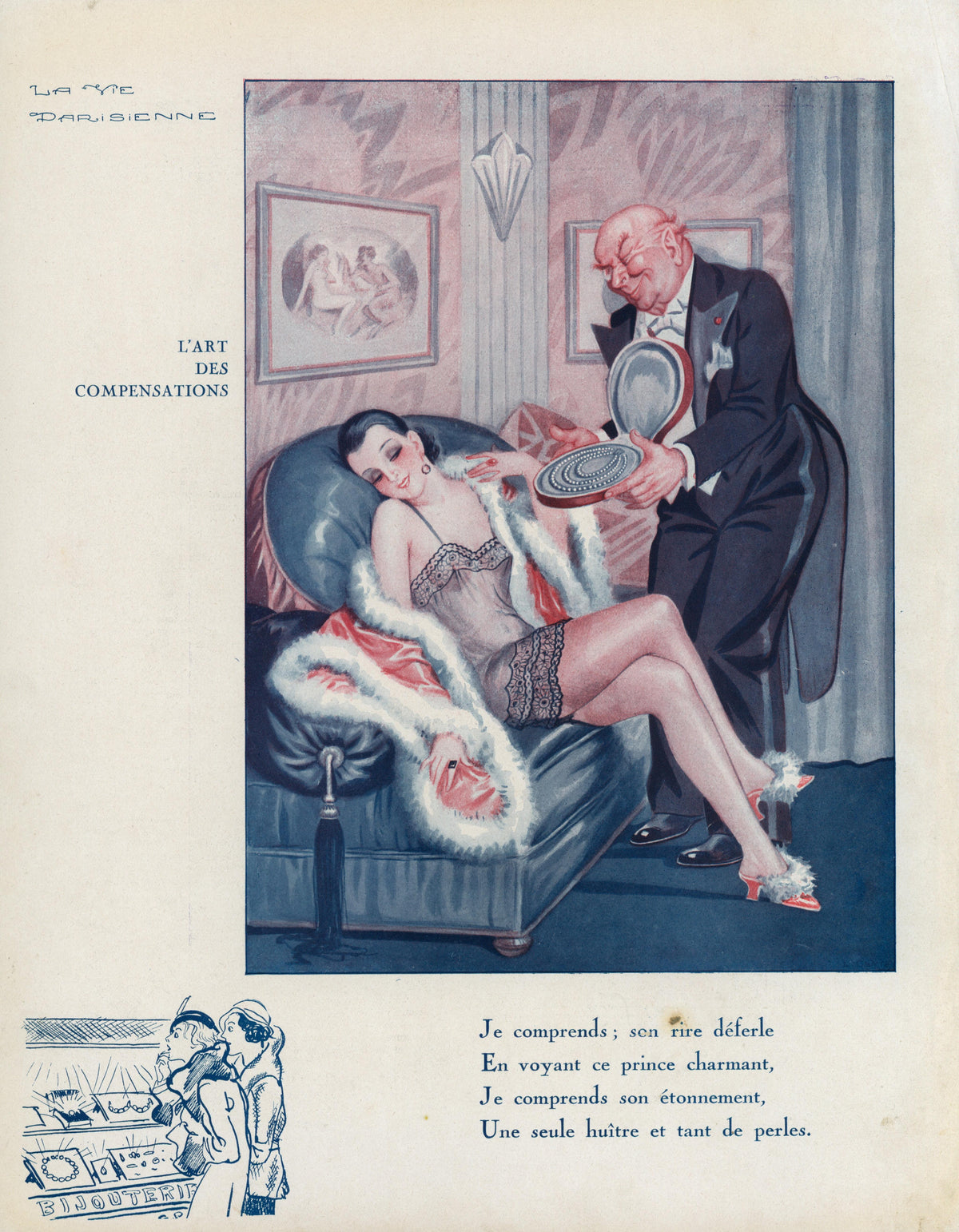 The Art of Compensation- La Vie Parisienne - Authentic Vintage Illustration
