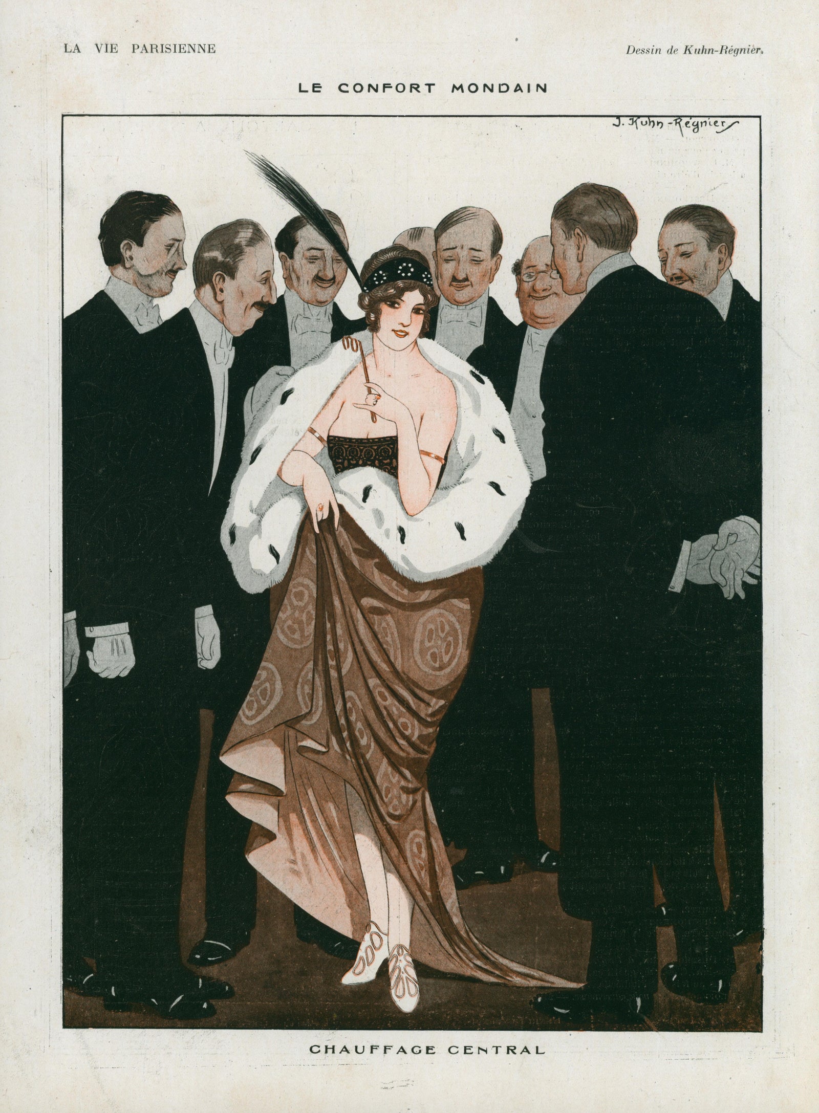 Central Heating- La Vie Parisienne - Authentic Vintage Illustration