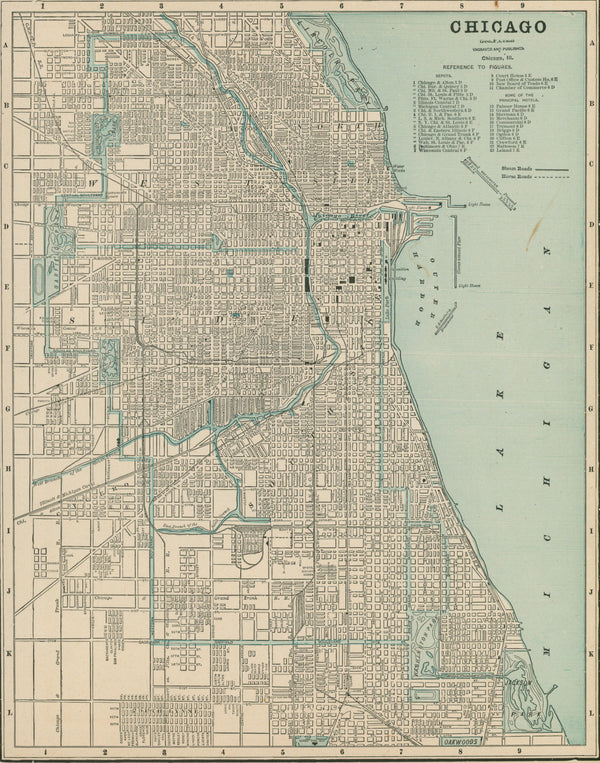 Chicago- Cram's Atlas - Authentic Vintage Map