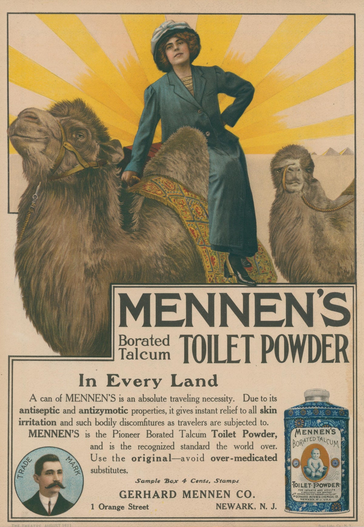 Mennen's Toilet Powder - Original Vintage Ad: