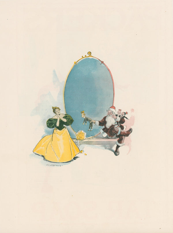 Santa's Gift, Vintage Illustration - Original Vintage Illustration