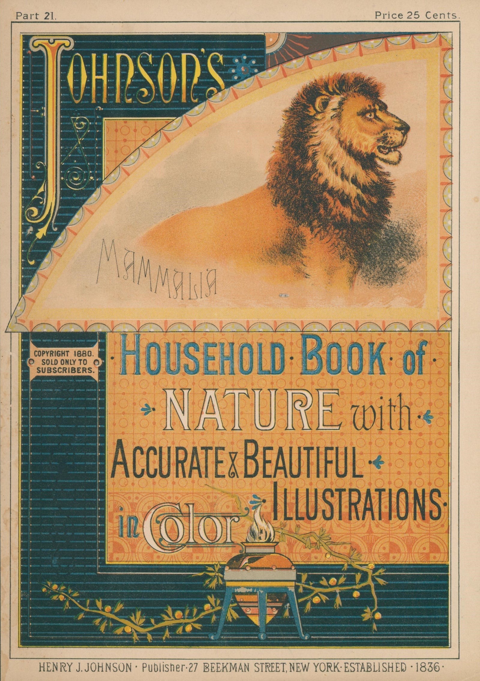 Johnson's Household Book of Nature - Original Vintage Cover Art: