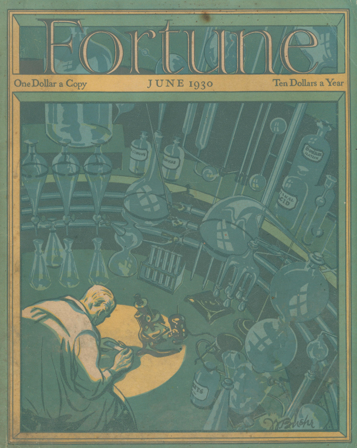The Chemist, Fortune Magazine - Original Vintage Cover Art: