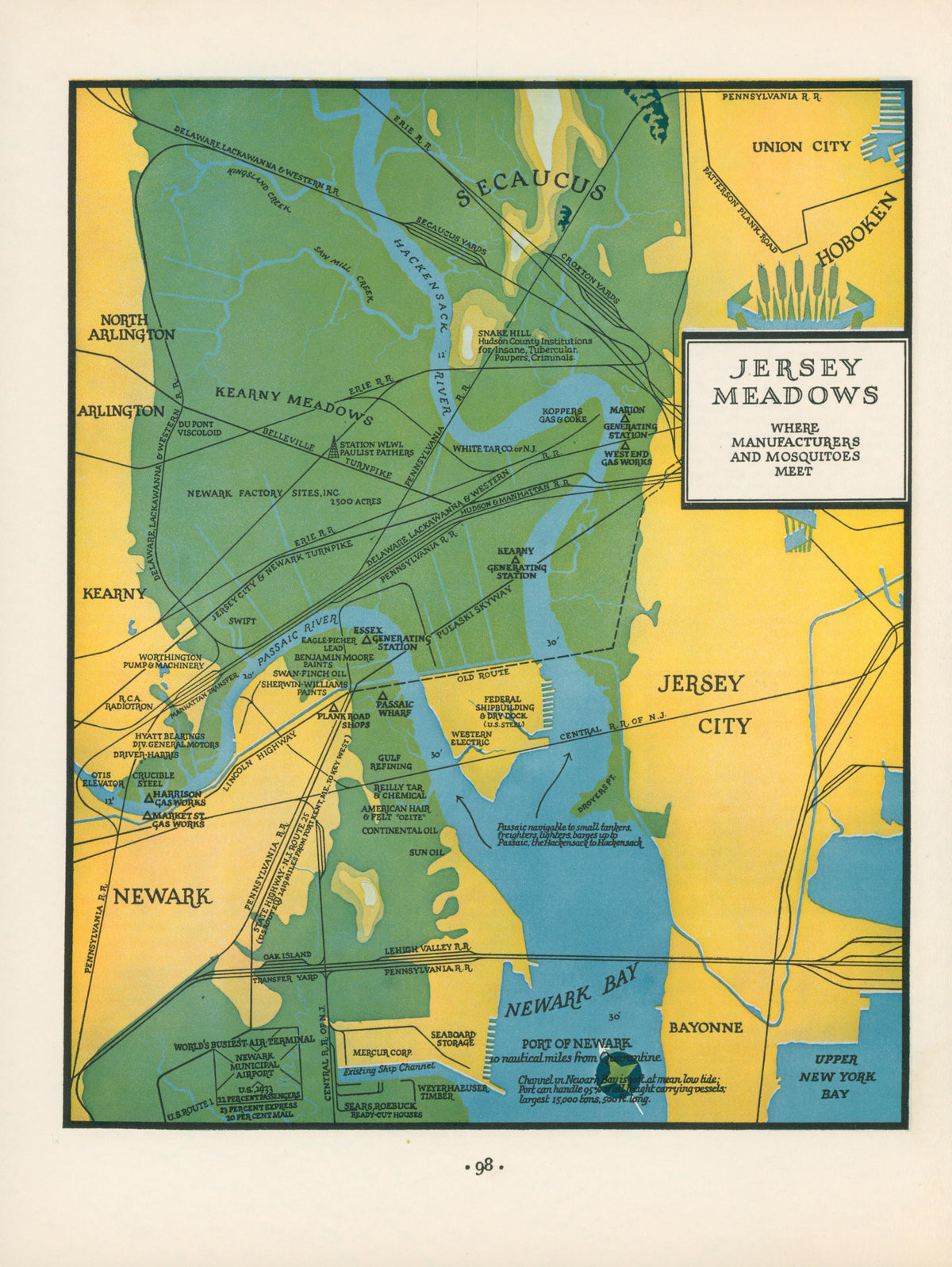Jersey Meadows, Fortune Magazine Illustration - Original Vintage Illustration