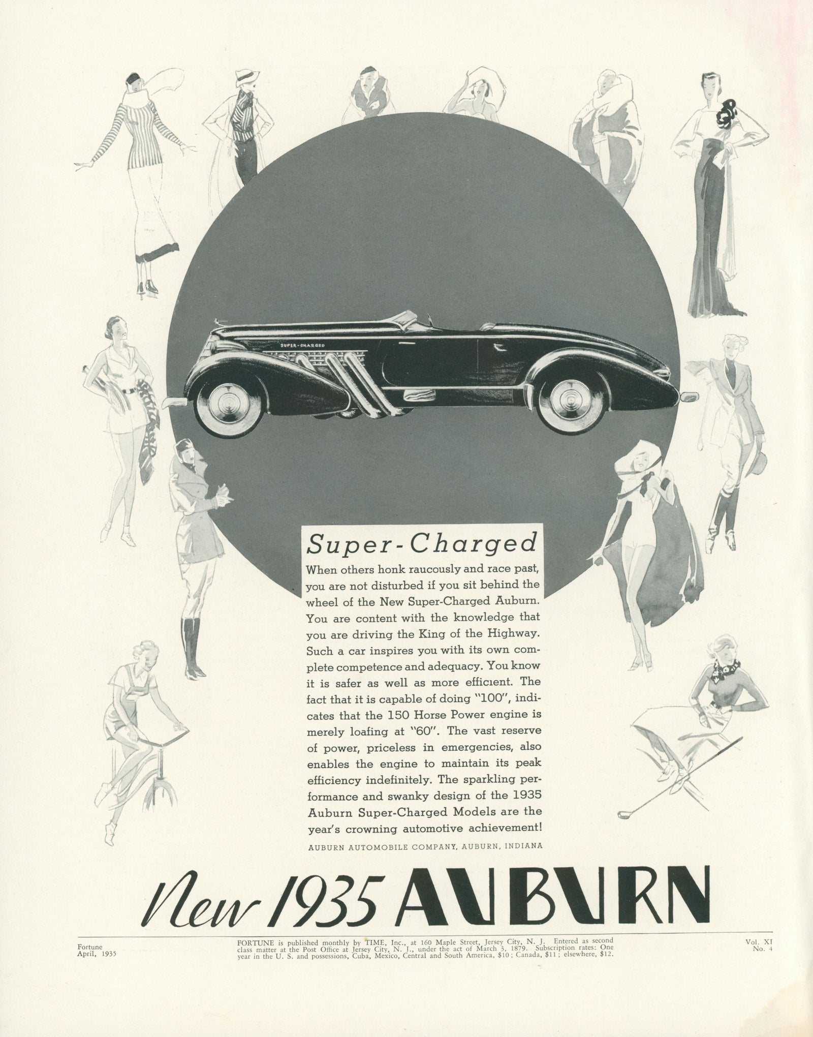 Super-Charged Auburn - Original Vintage Ad: