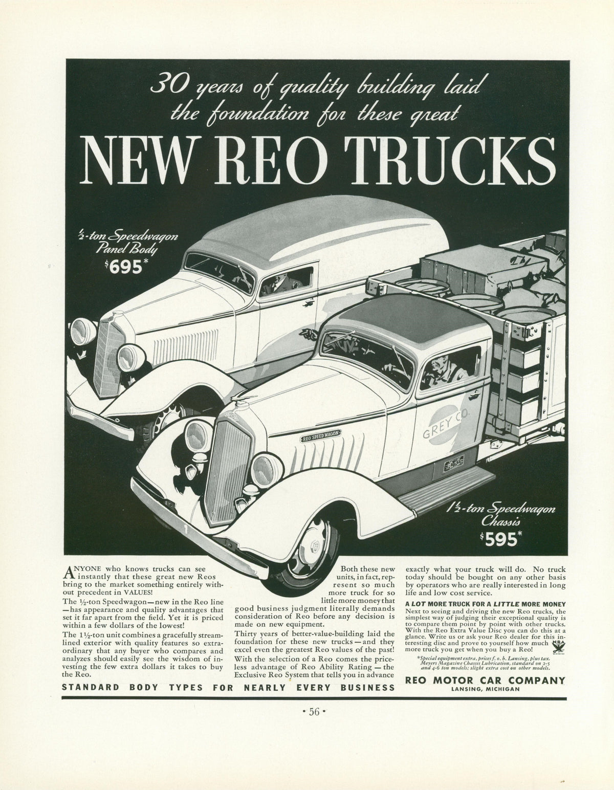 Reo Trucks, Vintage Ad - Original Vintage Ad: