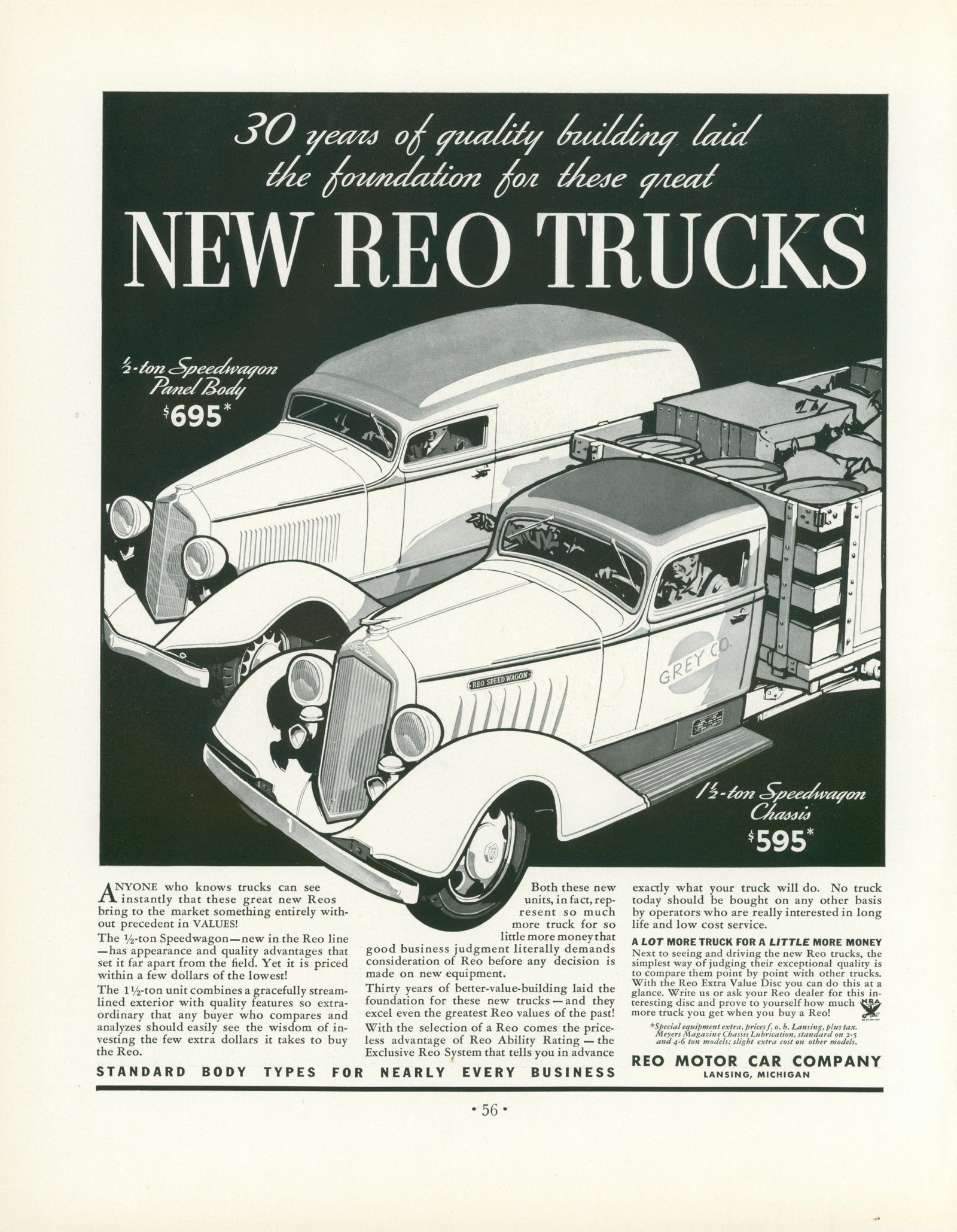 Reo Trucks, Vintage Ad - Original Vintage Ad: