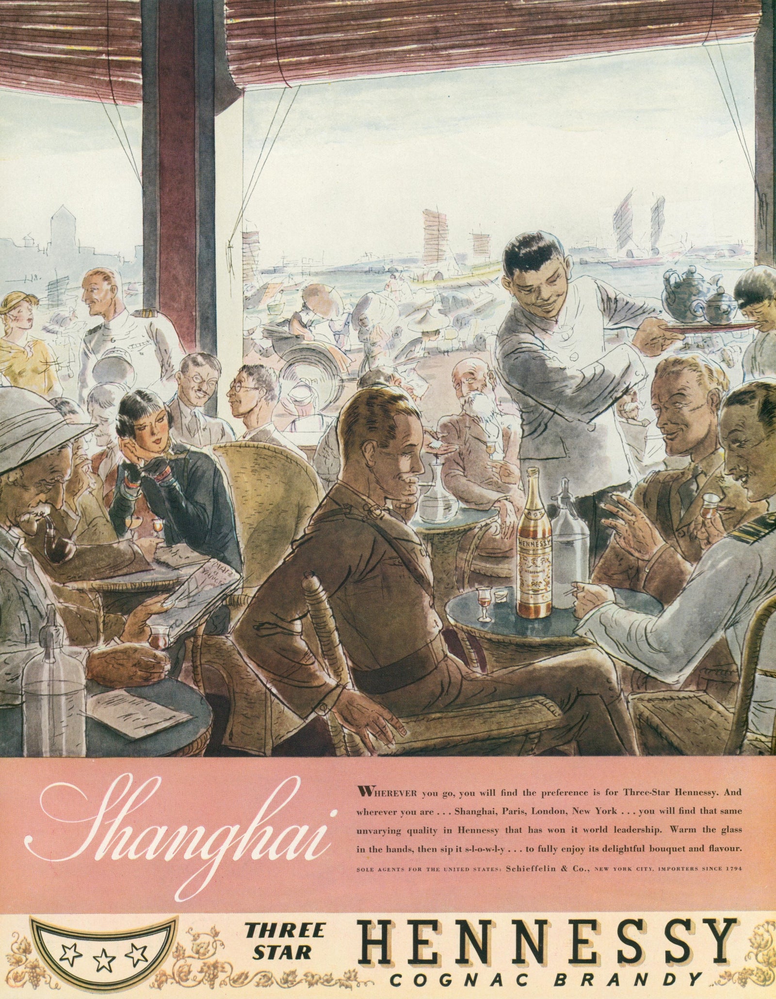 Hennessy in Shanghai, Vintage Ad - Original Vintage Ad:
