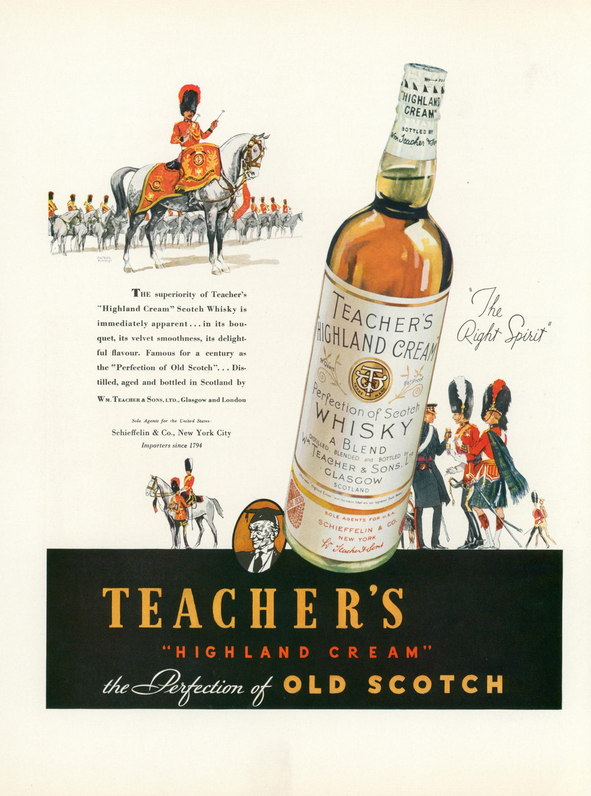 Teacher's Whiskey  - Original Vintage Ad: