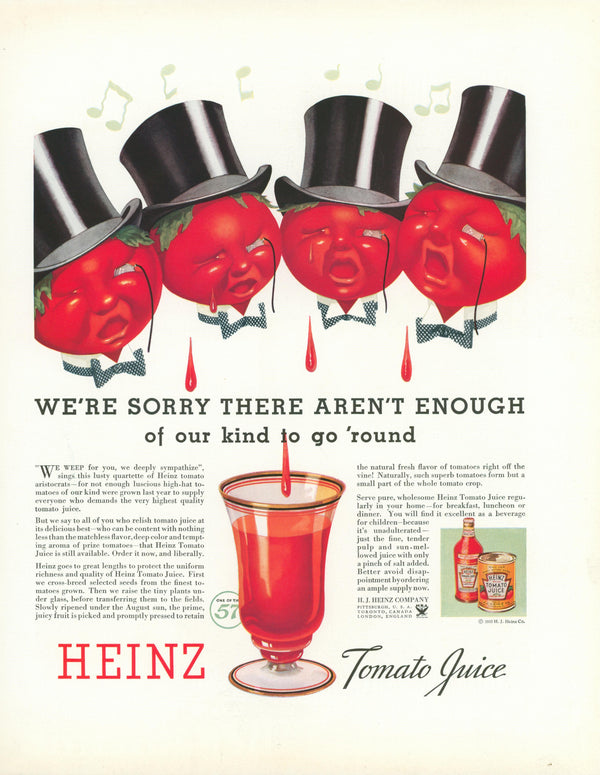 Heinz Tomato Juice, Fortune Ad - Original Vintage Ad: