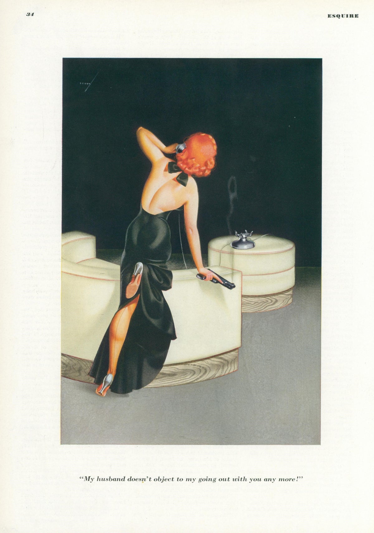 The Smoking Gun by George Petty  - Original Vintage Illustration