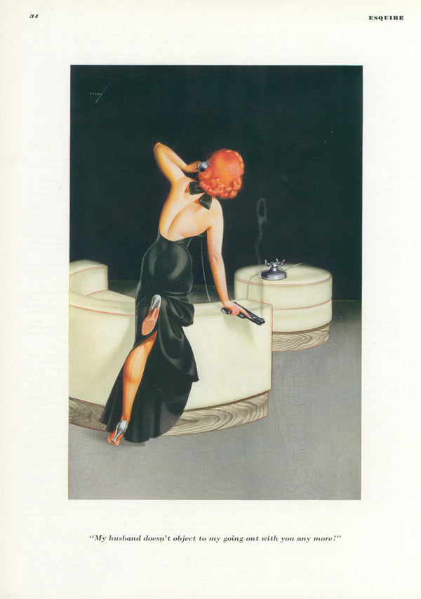The Smoking Gun by George Petty  - Original Vintage Illustration