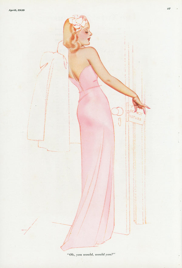 Do Not Disturb by George Petty  - Original Vintage Illustration