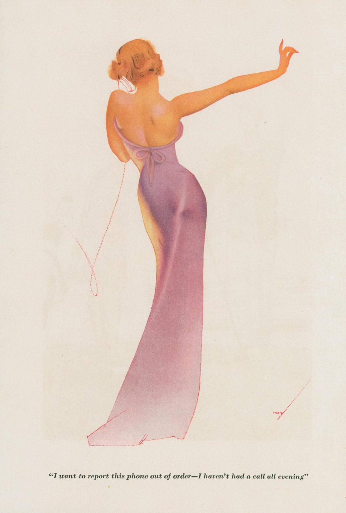 He's Out of Order by George Petty - Original Vintage Illustration