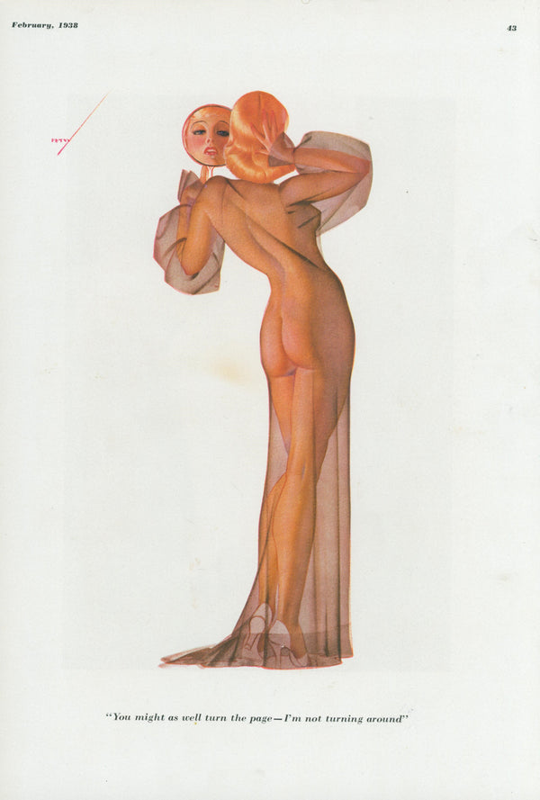 Turn the Page by George Petty  - Original Vintage Illustration