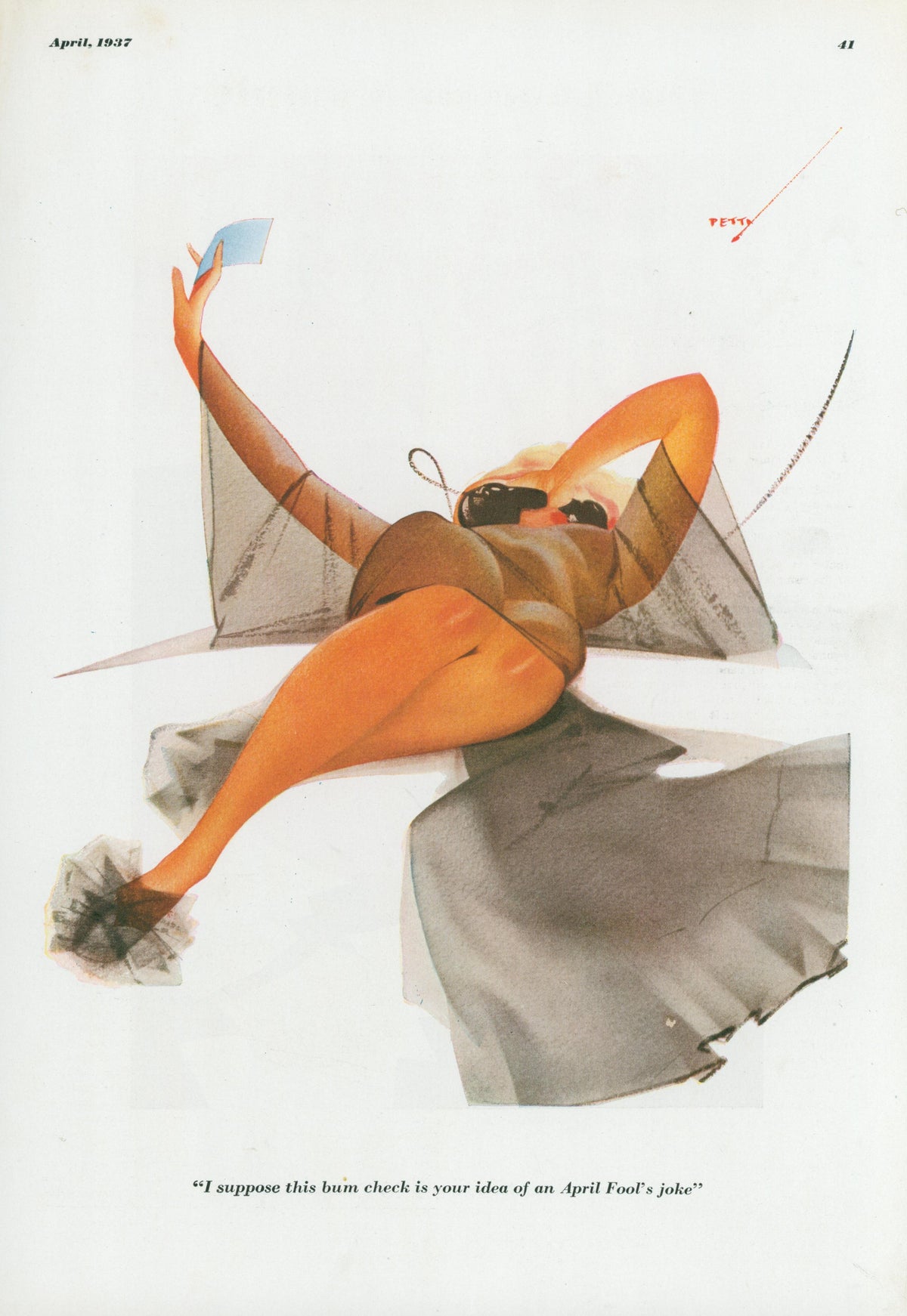 April Fools by George Petty - Original Vintage Illustration