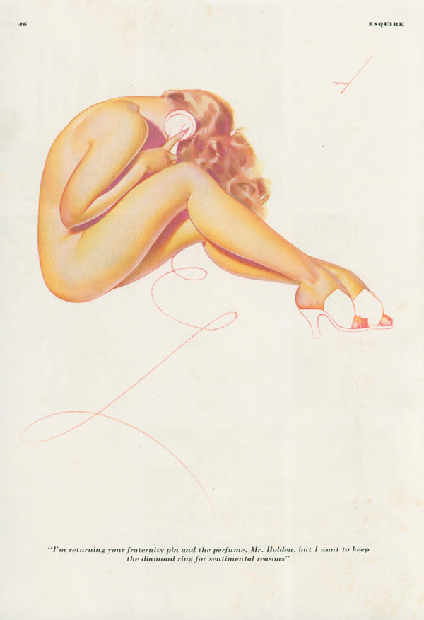 Sentimental Reasons by George Petty  - Original Vintage Illustration