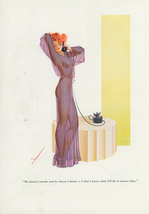 He Doesn't Smoke by George Petty  - Original Vintage Illustration
