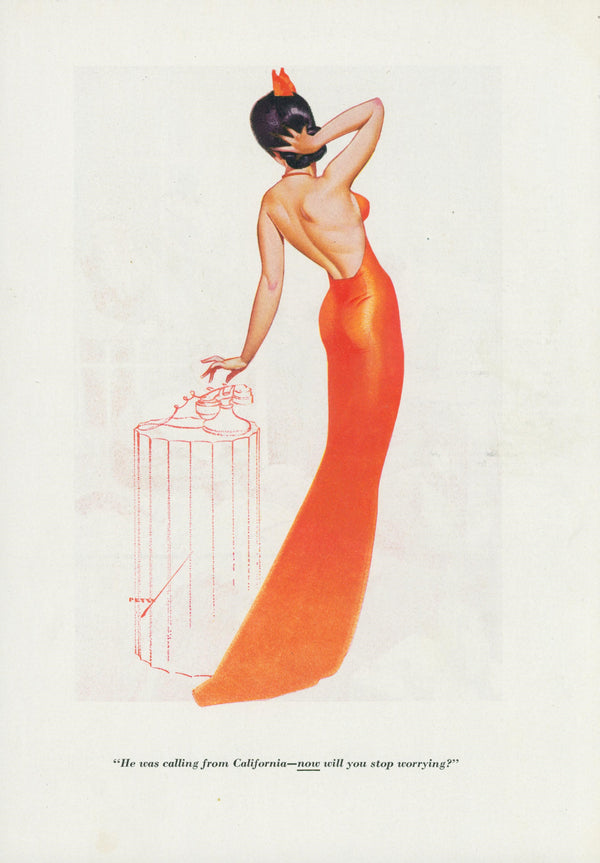 Calling from California by George Petty  - Original Vintage Illustration