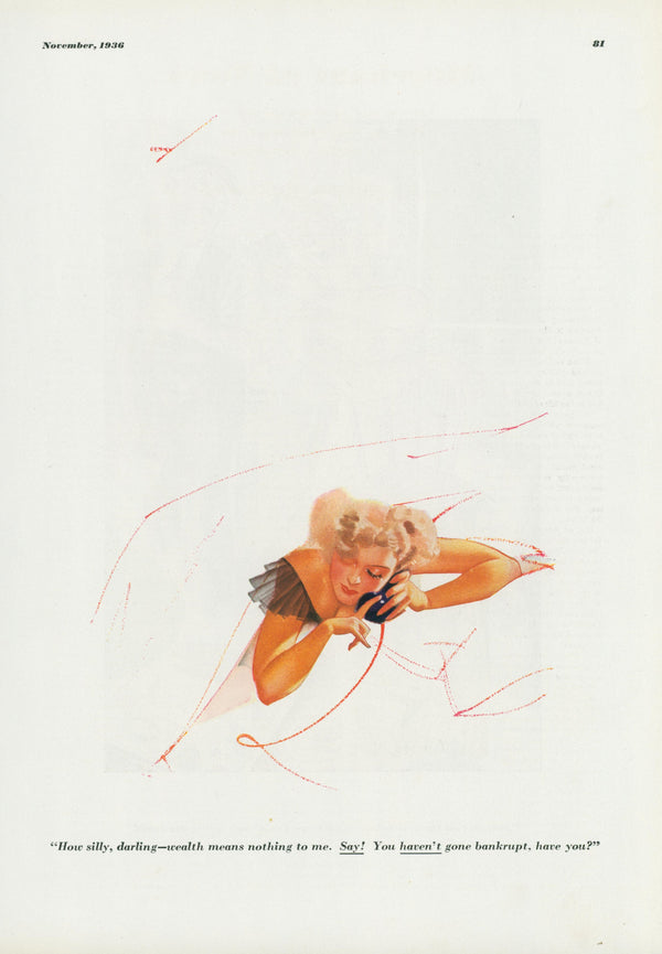 Silly Darling by George Petty  - Original Vintage Illustration