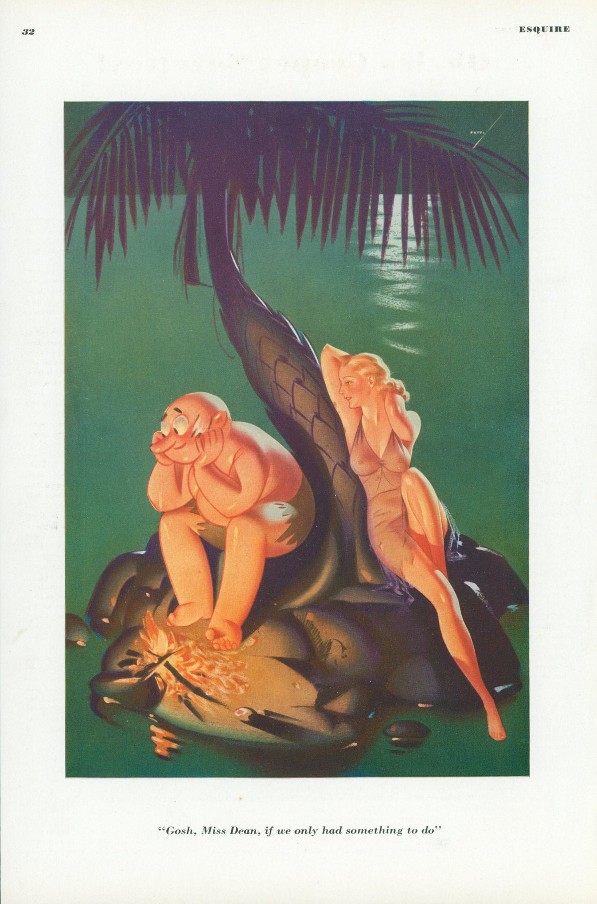 Something to do by George Petty - Original Vintage Illustration