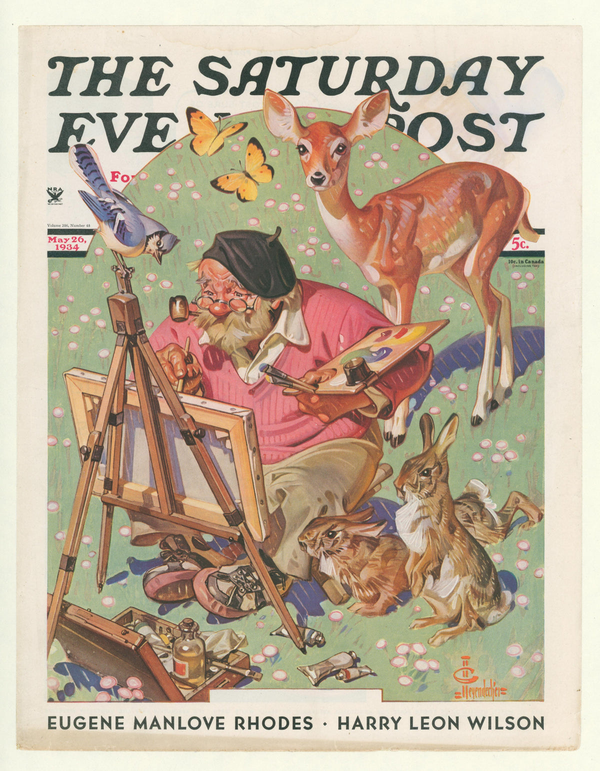Painting Nature- Saturday Evening Post - Original Vintage Cover Art: