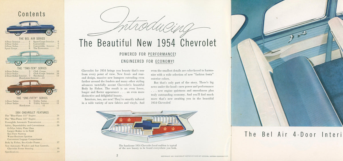 The 1954 Chevrolet Brochure - Original Vintage Publication: