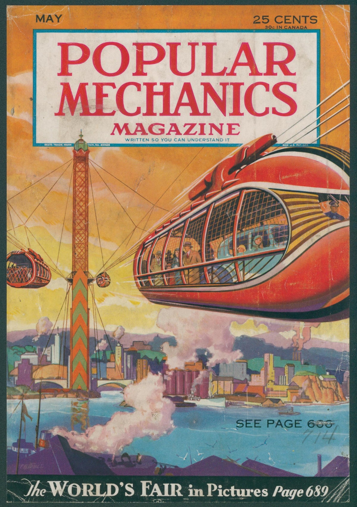 The World's Fair- Popular Mechanics  - Original Vintage Cover Art: