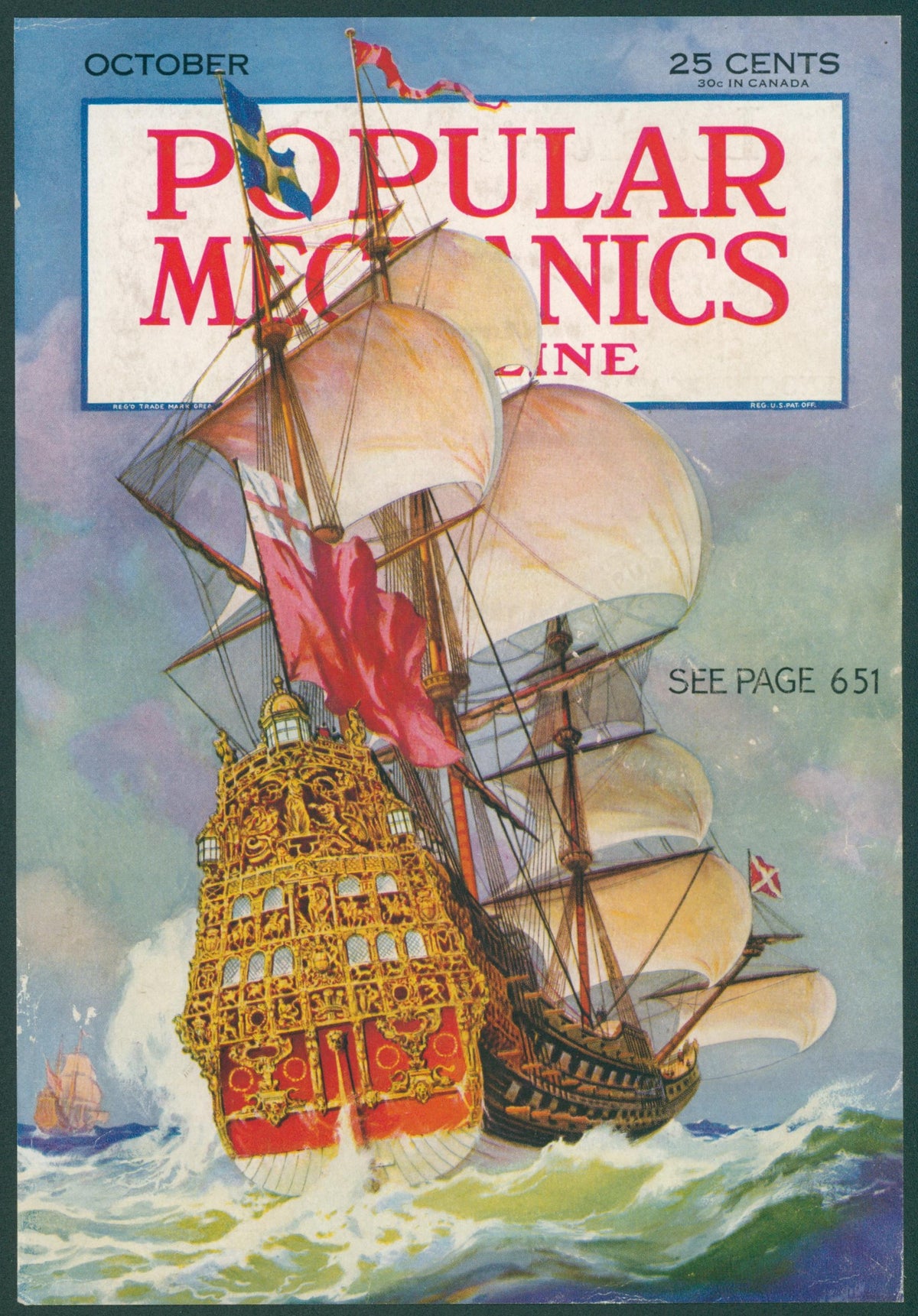 Long Voyage Home- Popular Mechanics  - Original Vintage Cover Art: