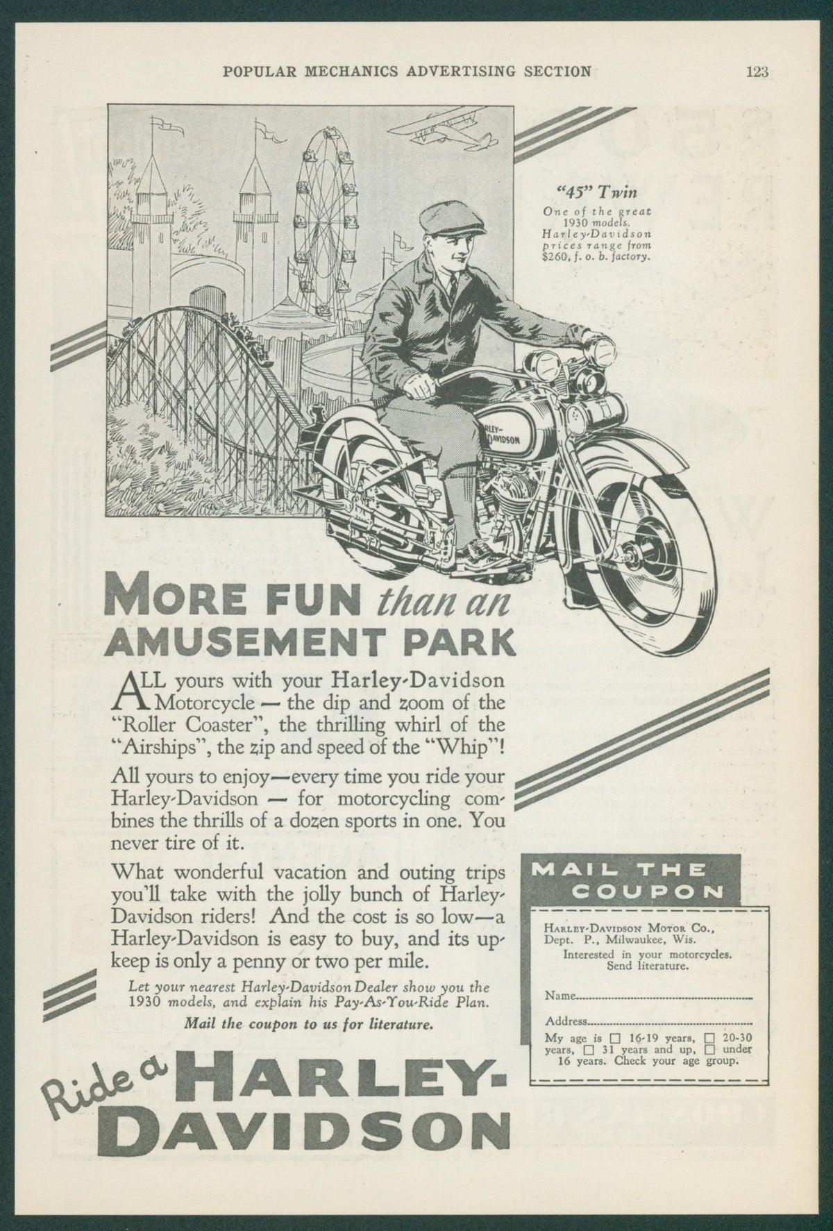 Harley Davidson Ad - Original Vintage Ad: