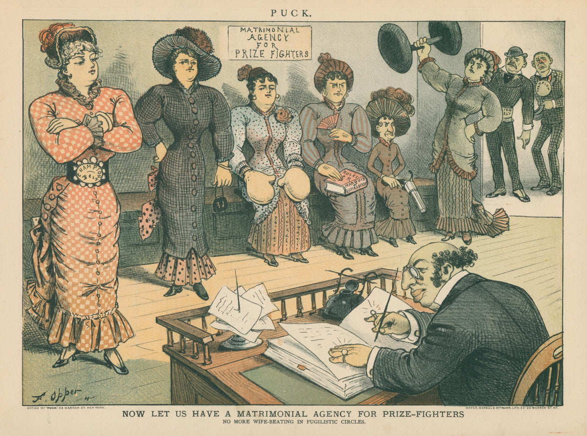 Matrimonial Agency- Puck Magazine - Original Vintage Illustration