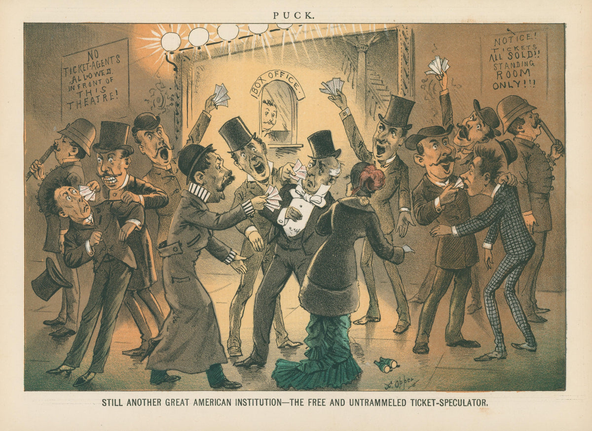 Ticket Scalping- Puck Magazine - Original Vintage Illustration