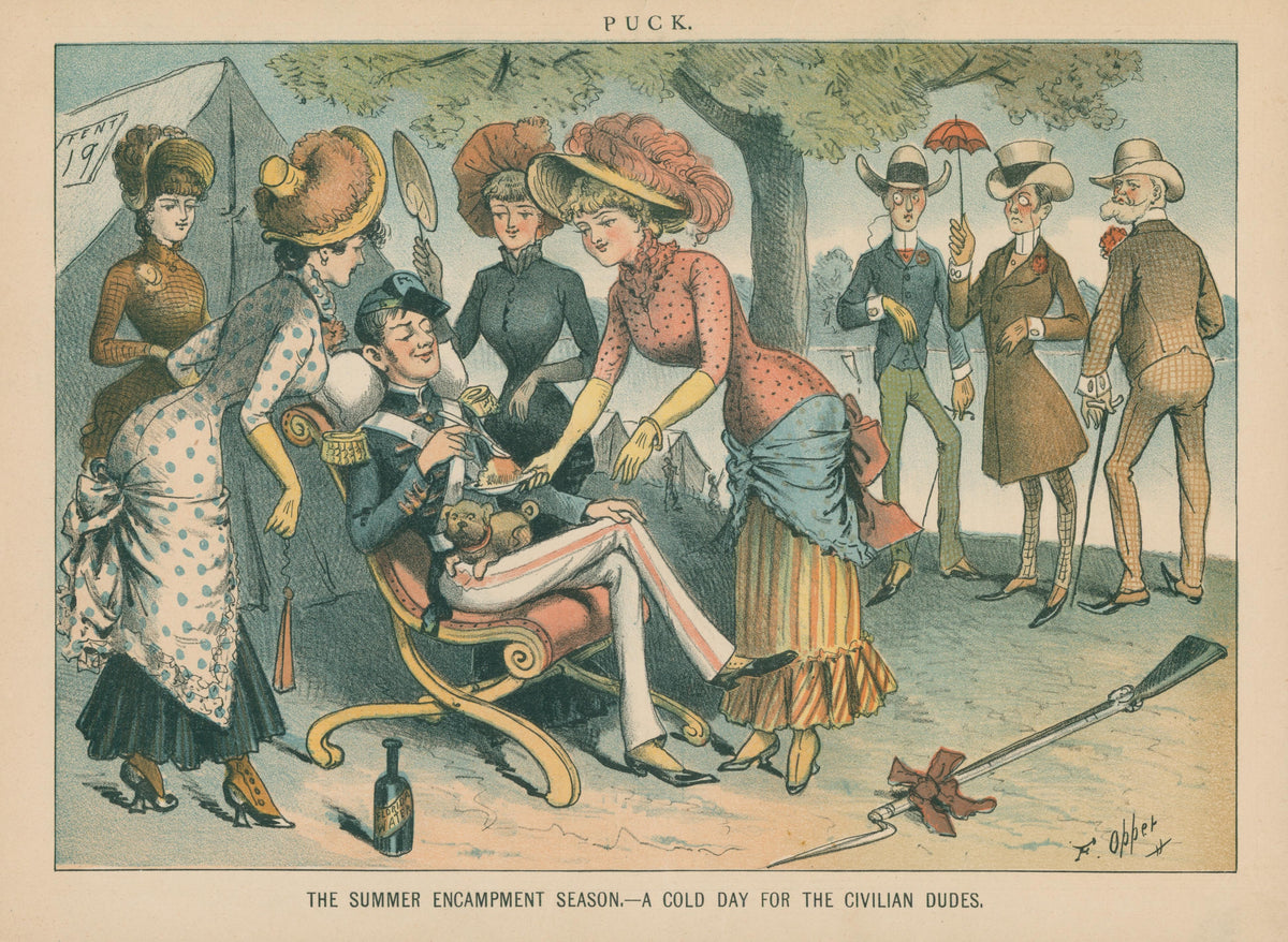 Cold Day for Civilians- Puck Magazine - Original Vintage Illustration