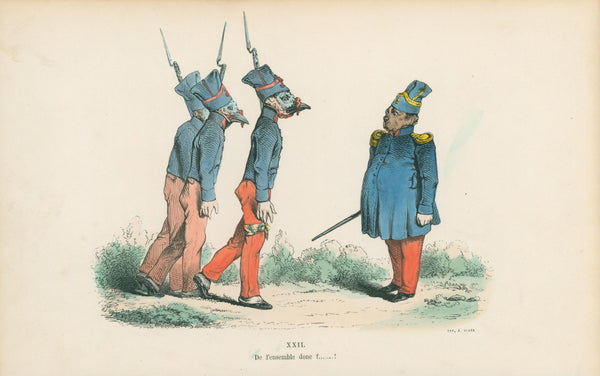 In Unison by J.J. Grandville - Original Antique Print: