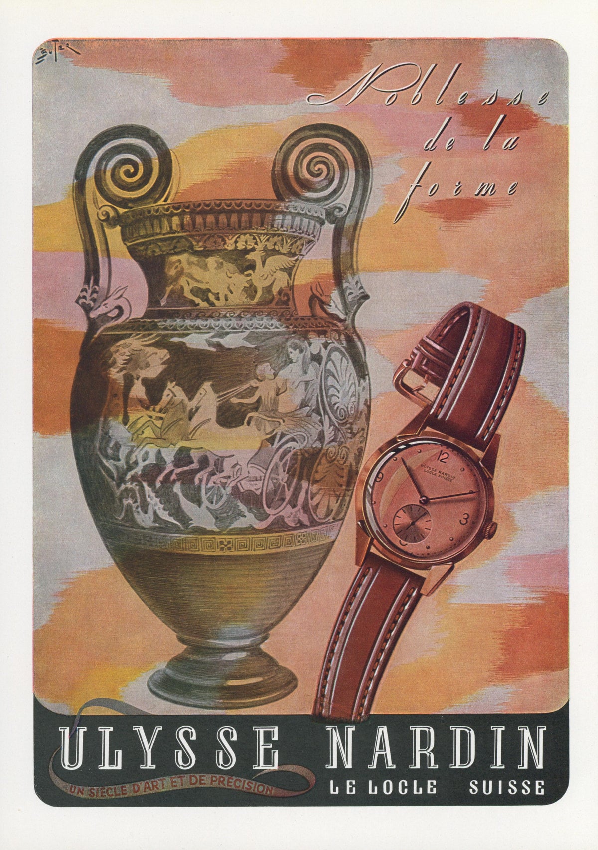Ulysse Nardin, Swiss Watches - Original Vintage Ad: