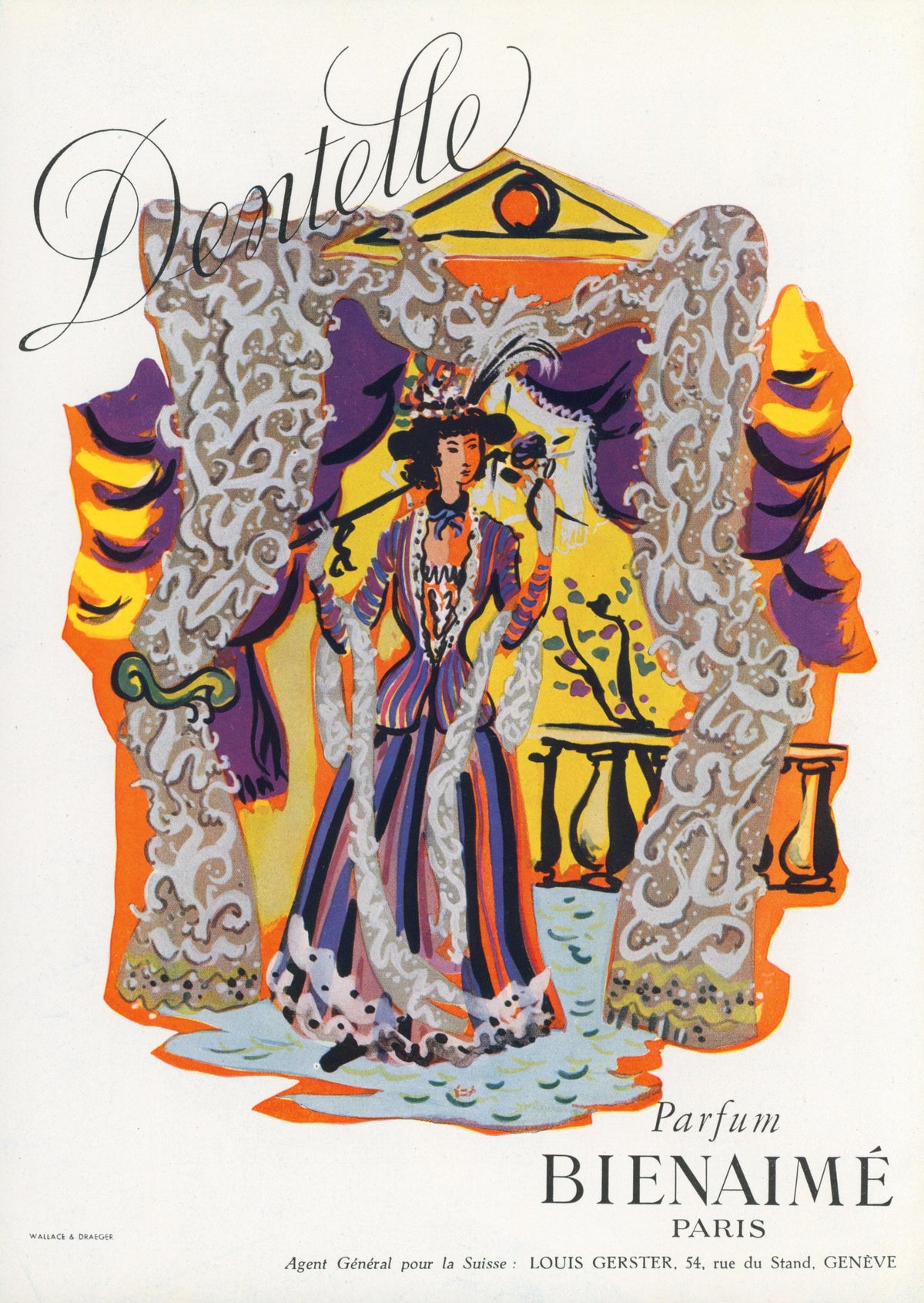 Bienaimé's Perfume, Paris - Original Vintage Ad: