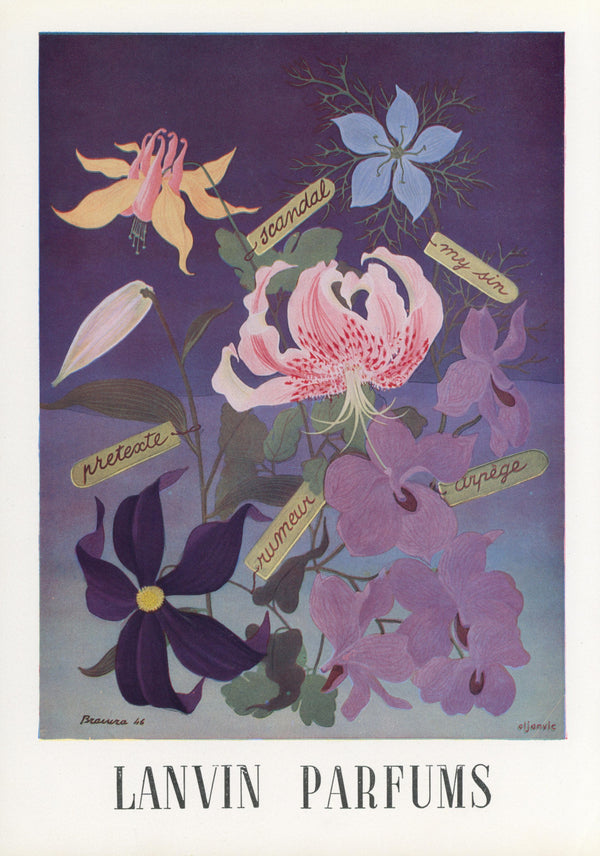 Lanvin Perfumes, Paris - Original Vintage Ad: