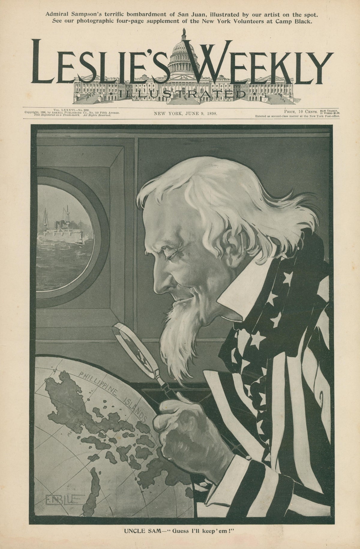 Guess I'll Keep 'em, Leslie's Weekly - Original Vintage Cover Art: