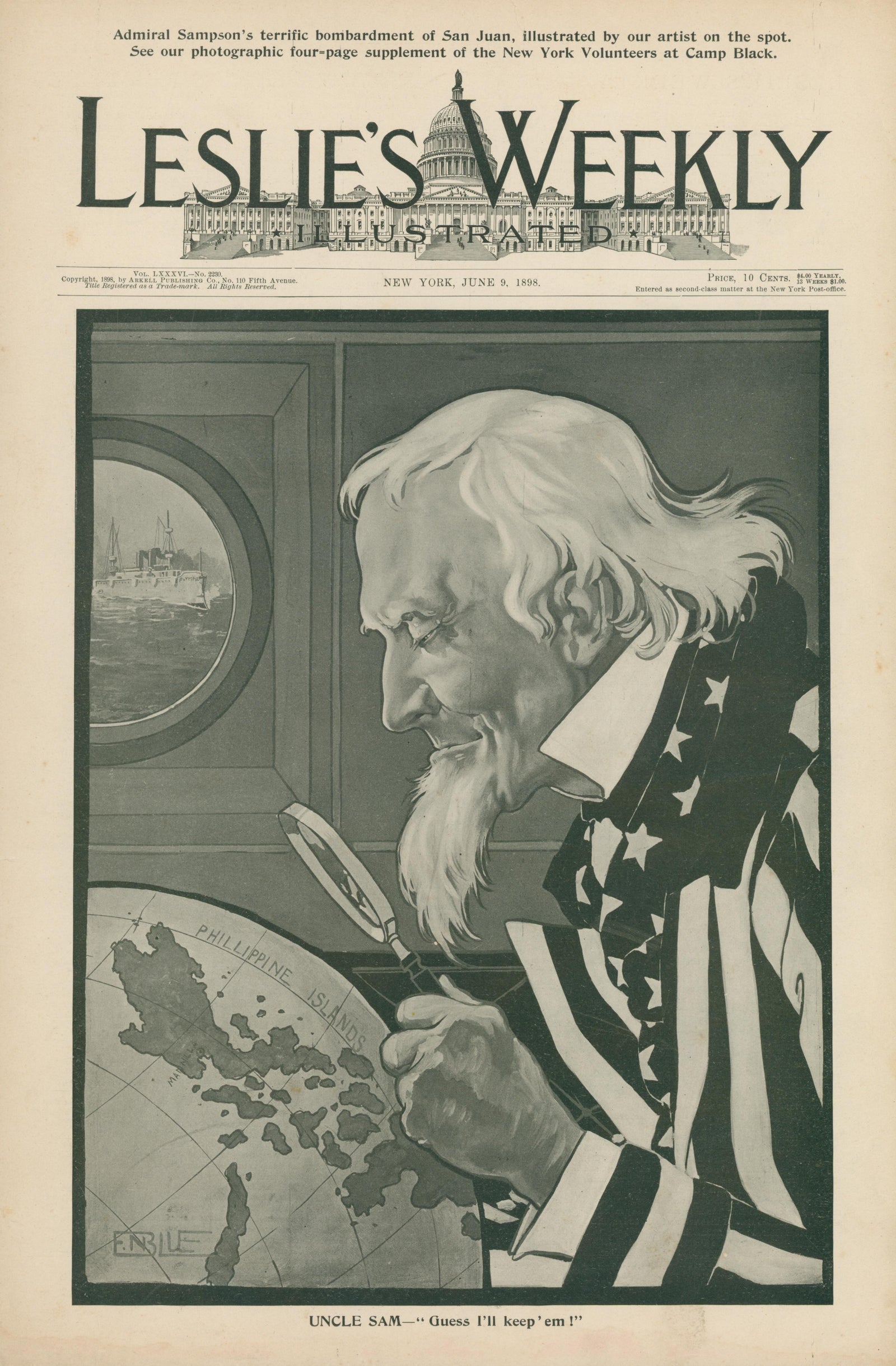 Guess I'll Keep 'em, Leslie's Weekly - Original Vintage Cover Art: